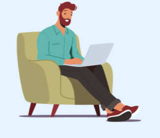 Illustration, demande en ligne